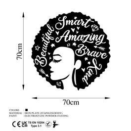 Wallity Woman 1 Escultura de Pared de Metal Negro
